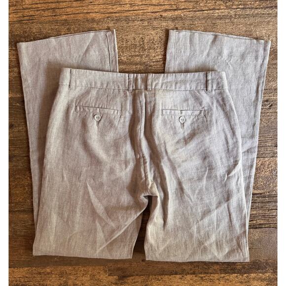 Garnet Hill Classic Linen Trousers Size 6 - Picture 6 of 11